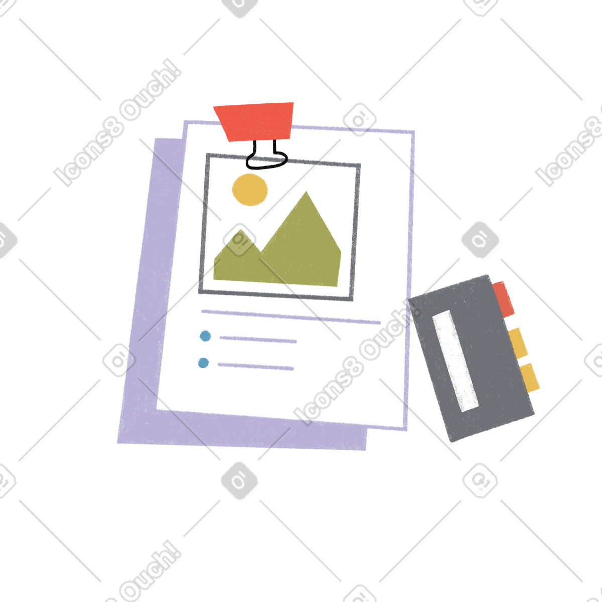 Tutti スタイルの ボイスレコーダー付きの記事 のイラストをPNG、SVG形式でダウンロード