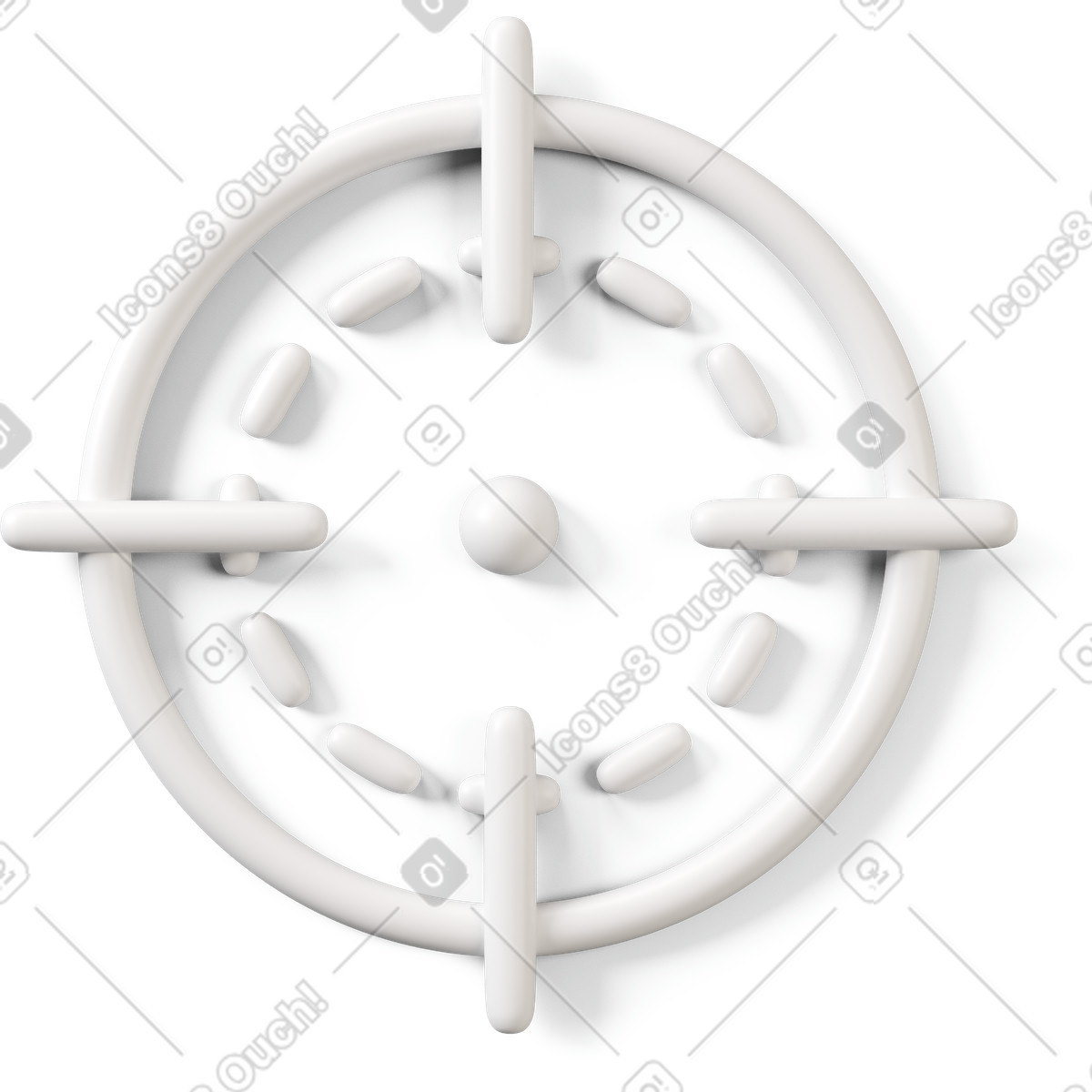 3D Buddy 스타일의 White target icon 일러스트레이션 PNG, SVG 다운로드