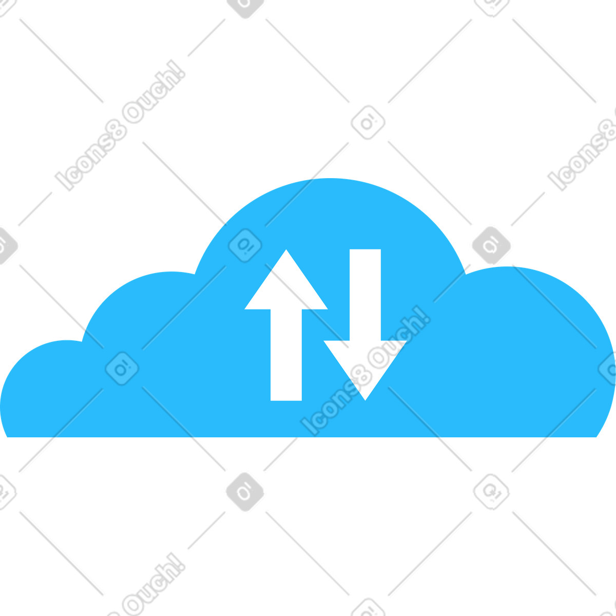 Cloud with arrows illustration in Knotty style download in PNG, SVG