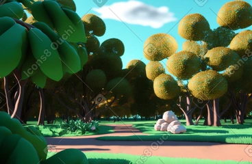 3d 판타지 숲 배경 PNG, SVG