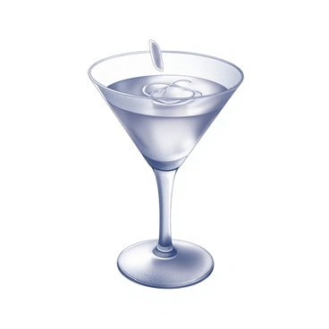 A single coupe glass sits on a smooth surface. The glass is elegantly shaped with a broad bowl and a slender stem. Inside the glass, there is a drink with a simple presentation, perhaps featuring a twist of citrus peel as a garnish resting on the rim. The background is uncluttered, drawing focus to the glass and its contents.