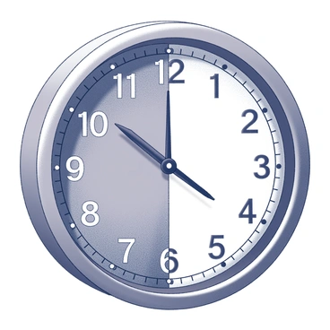 A clock face is displayed, featuring a distinctive design that is divided into two equal halves. The left half of the clock presents a digital display, showcasing numbers in a large, clear font that indicates the time. The right half of the clock is an analog representation, with traditional hour and minute hands moving around a circular dial. The dial includes hour markers positioned around the edge, and there is a center point where the hands meet. The two halves are sharply defined, emphasizing the contrast between the modern digital style and the classic analog design.