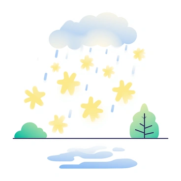 A gentle rain shower where each raindrop is a glowing hashtag symbol