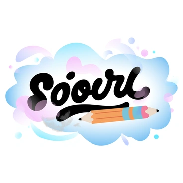 A pencil is rolling across a vibrant landscape filled with diverse typography, each letter is uniquely designed. Some letters are crafted from wood, while others are formed from colorful paint, creating a playful atmosphere. The background features swirls and splashes of bright colors, enhancing the overall whimsy of the scene. The pencil leaves a trail of graphite as it moves, blending seamlessly with the artistic elements around it. In the distance, hills of paintbrush strokes rise, showcasing an array of design textures.