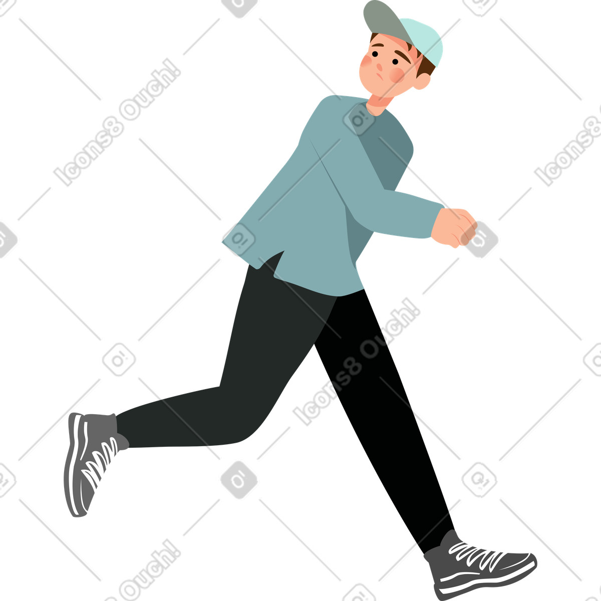 下载 Lagom 风格的 逃跑的家伙 插画，支持 PNG、SVG 格式