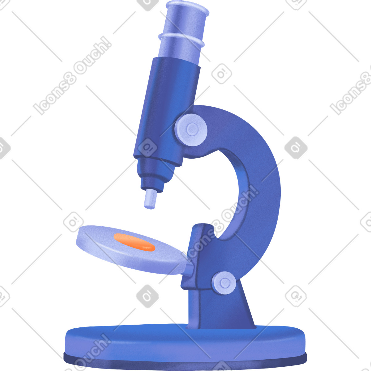 Blue microscope illustration in Smart style download in PNG, SVG