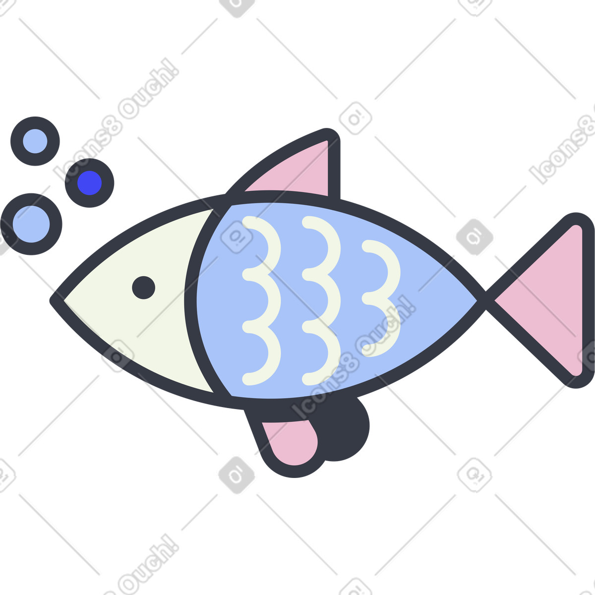 Abstract スタイルの 魚 のイラストをPNG、SVG形式でダウンロード
