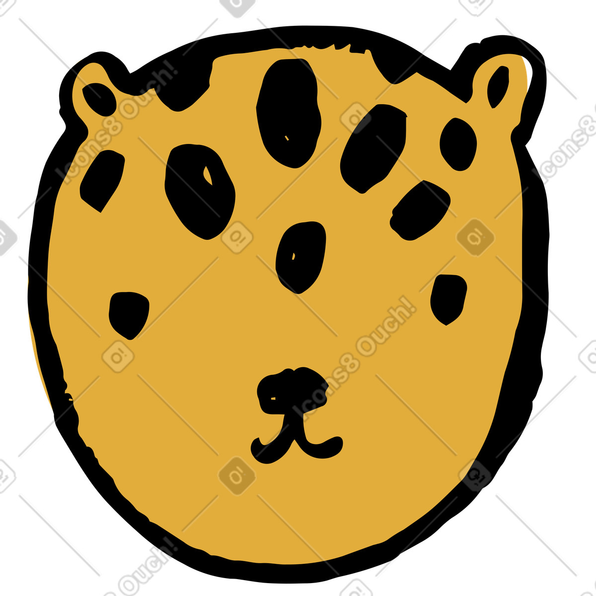 Ilustração de Cabeça leopardo em no estilo Scandi para baixar em PNG, SVG
