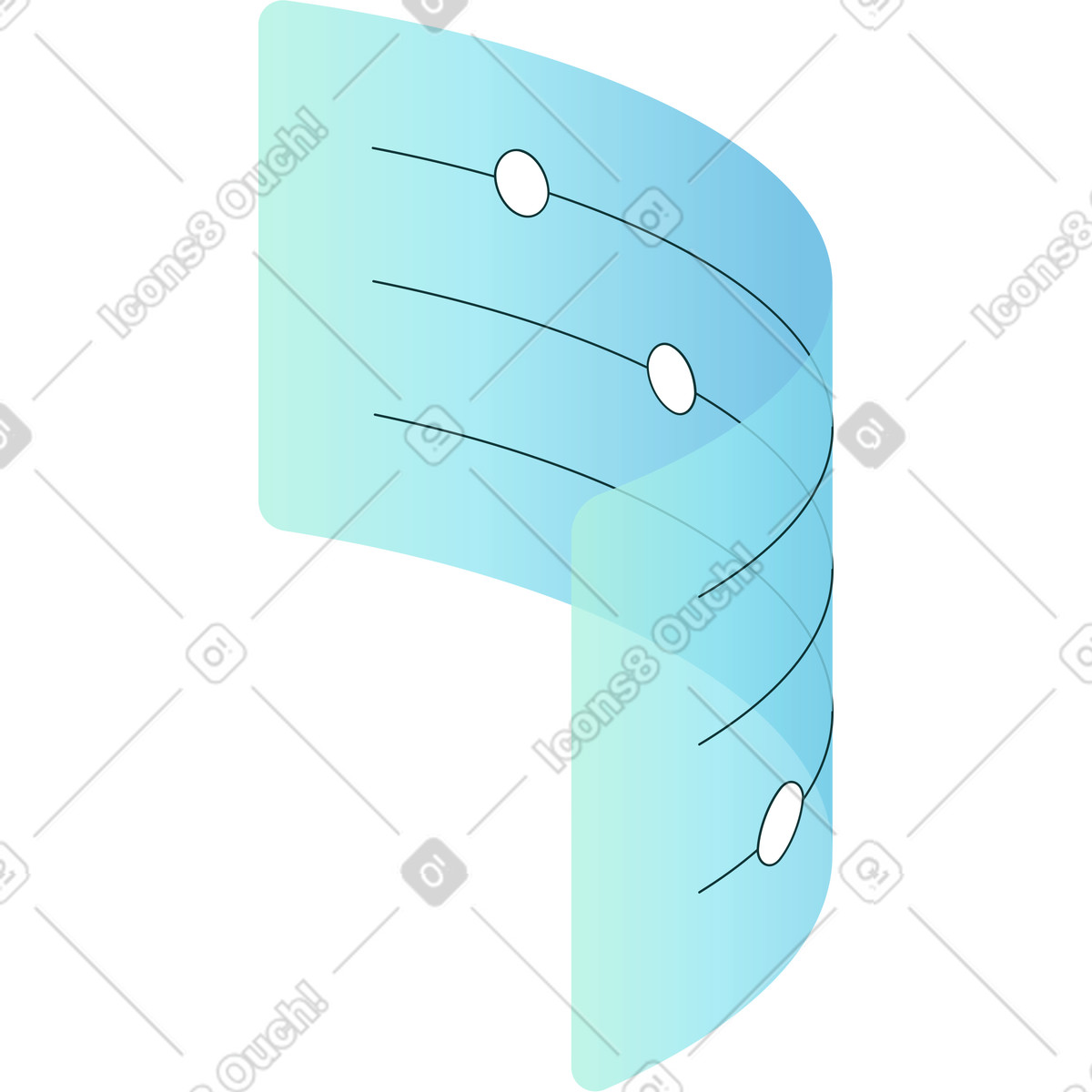 Ilustración Panel curvo con barras deslizantes en estilo Florid a descargar en PNG y SVG