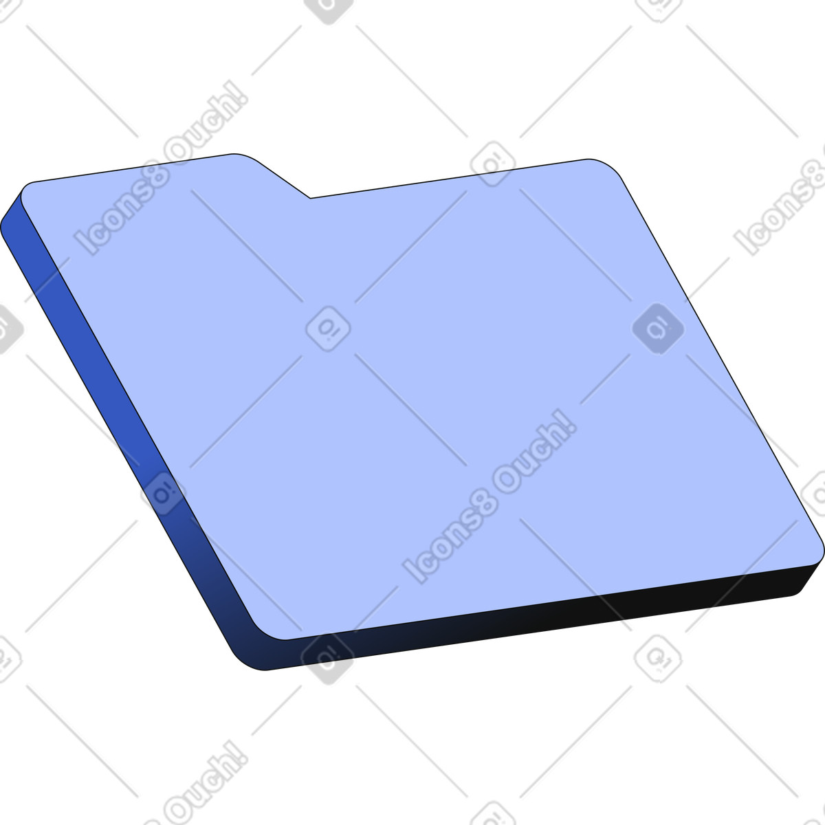 Back part of folder illustration in Techny style download in PNG, SVG