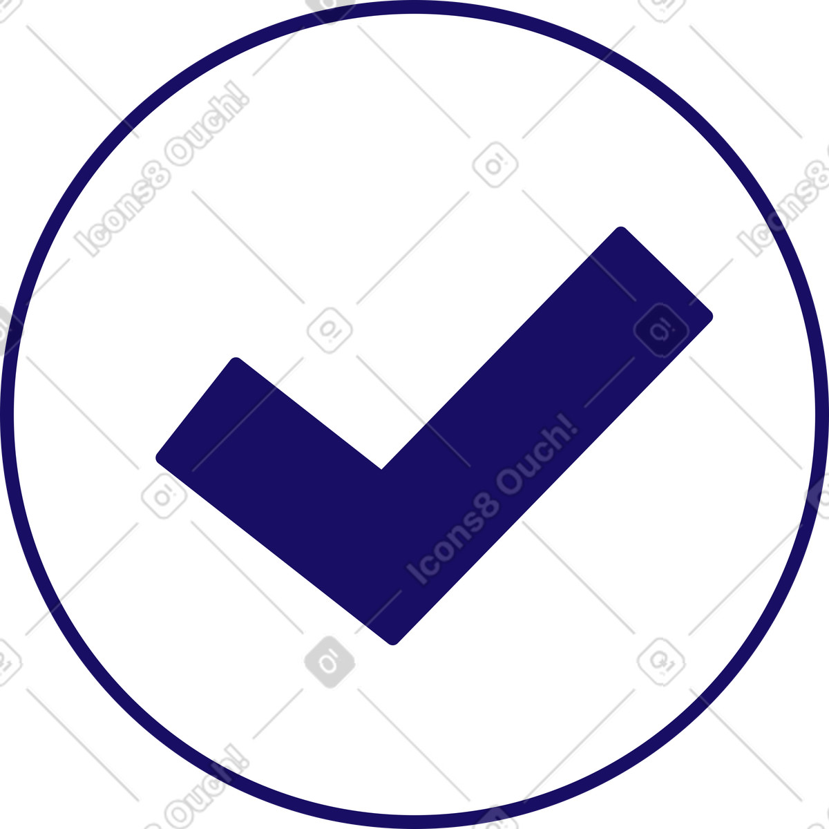 Ilustración Marca de verificación azul en estilo Bendy a descargar en PNG y SVG