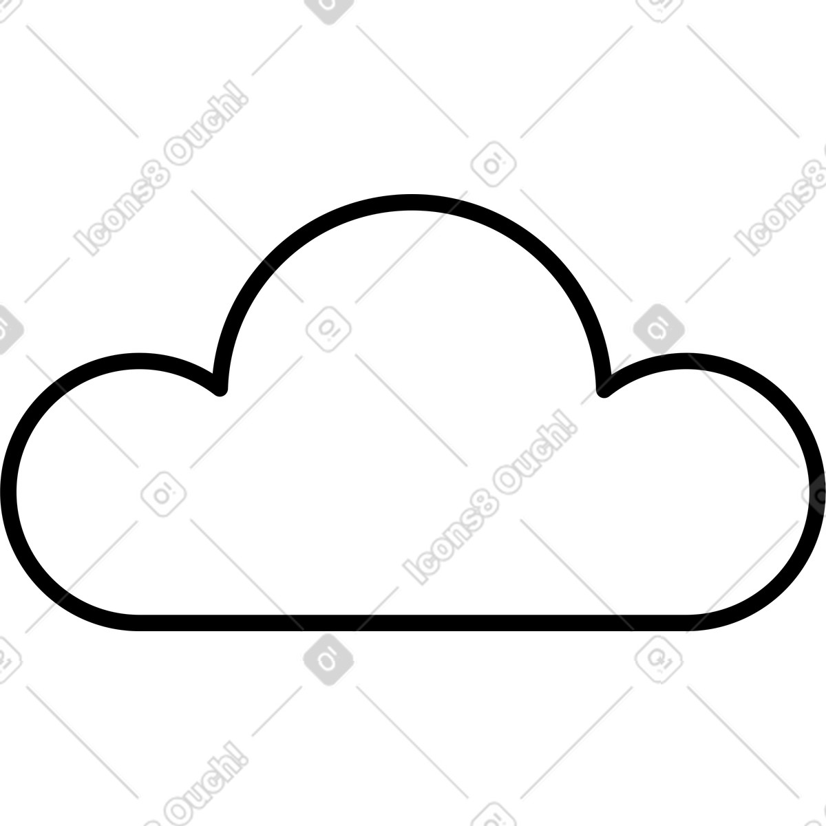White cloud illustration in Transistor style download in PNG, SVG