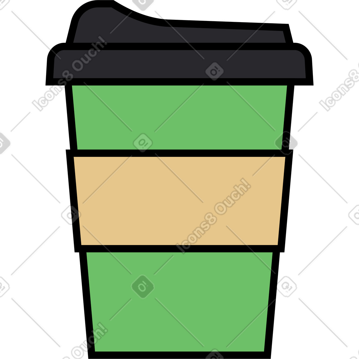 Kindy スタイルの 紙のコーヒーカップ のイラストをPNG、SVG形式でダウンロード
