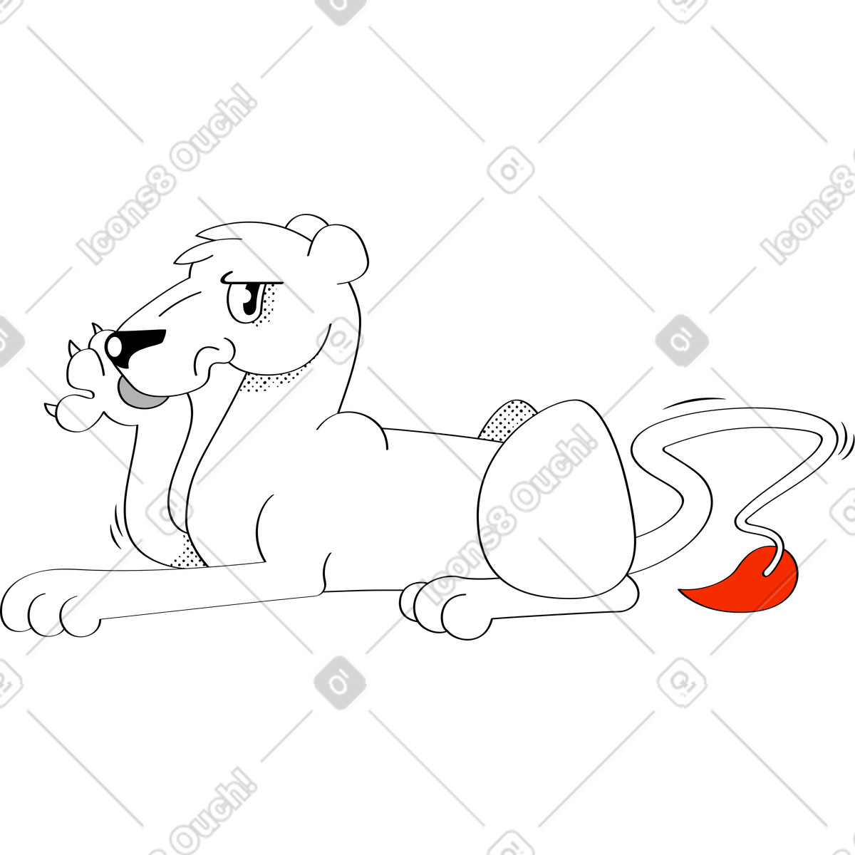 下载 Looney 风格的 母狮 插画，支持 PNG、SVG 格式