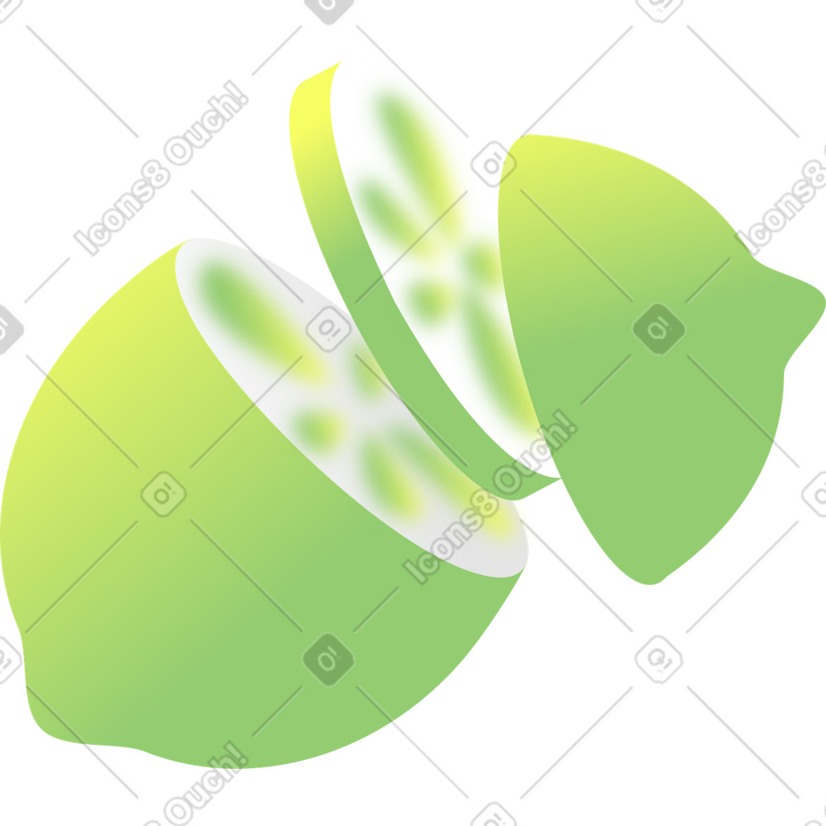 Zitrone-Illustration im Morphis-Stil als Download in PNG, SVG