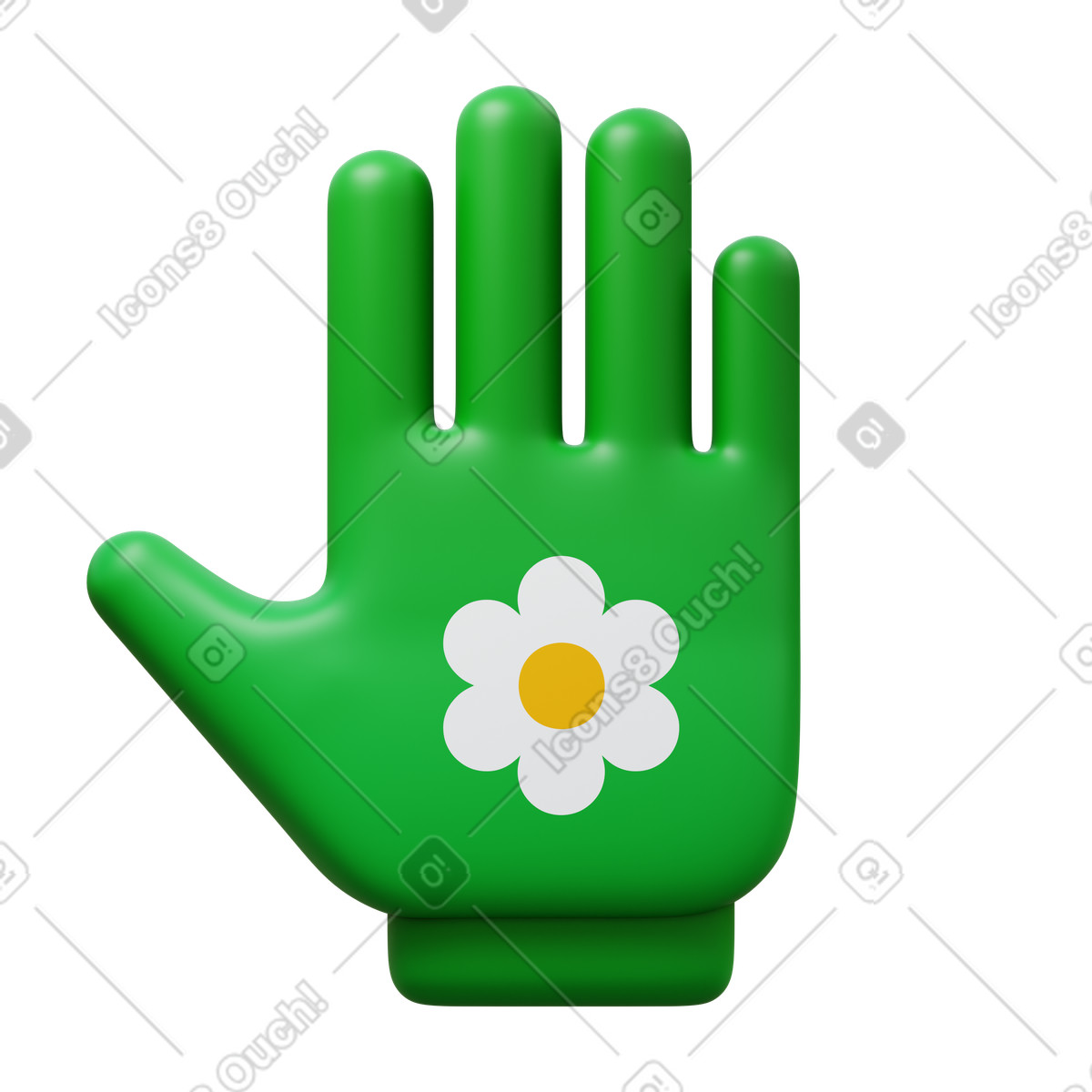 Garden glove illustration in 3D Fluency style download in PNG, SVG