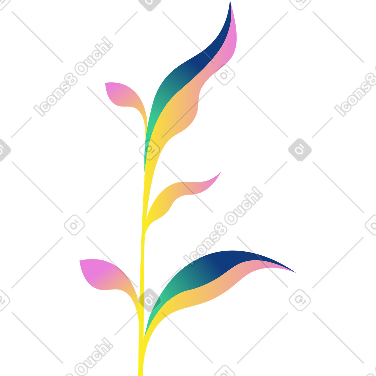 下载 Amani 风格的 蓝黄草 插画，支持 PNG、SVG 格式