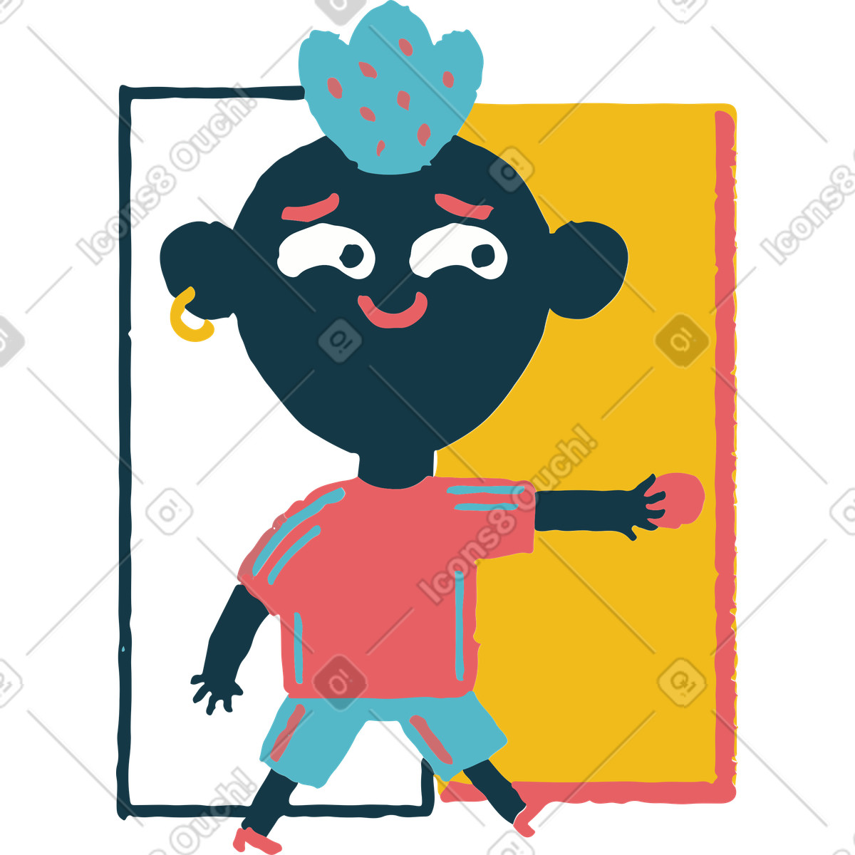 Flamenco スタイルの ドアを持つ男 のイラストをPNG、SVG形式でダウンロード