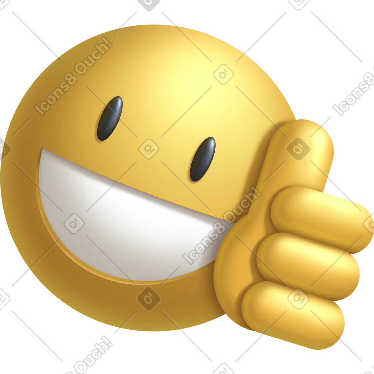 Ilustração de Smiley mostrando os polegares para cima em no estilo Props baixar em PNG, SVG
