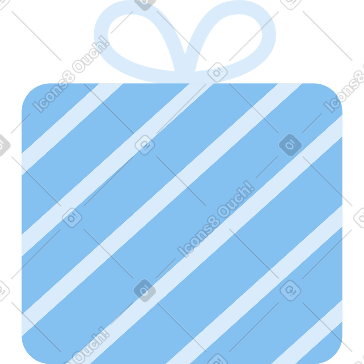 Presente a strisce illustrazione in stile Marginalia scarica in PNG, SVG