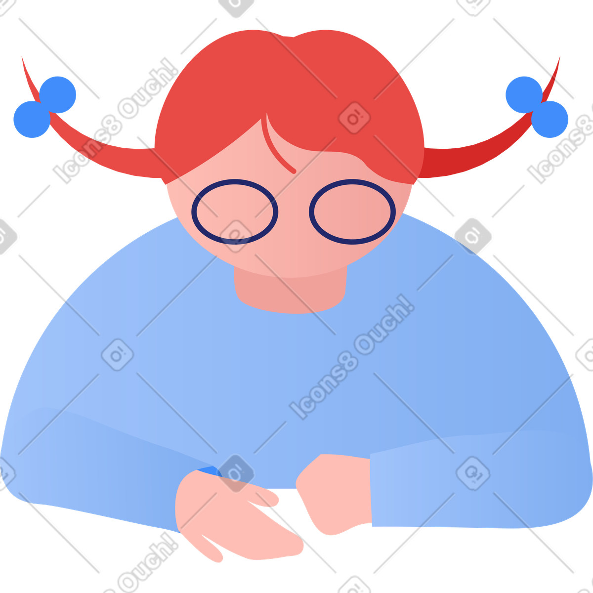 下载 Clip 风格的 Fat girl sitting 插画，支持 PNG、SVG 格式