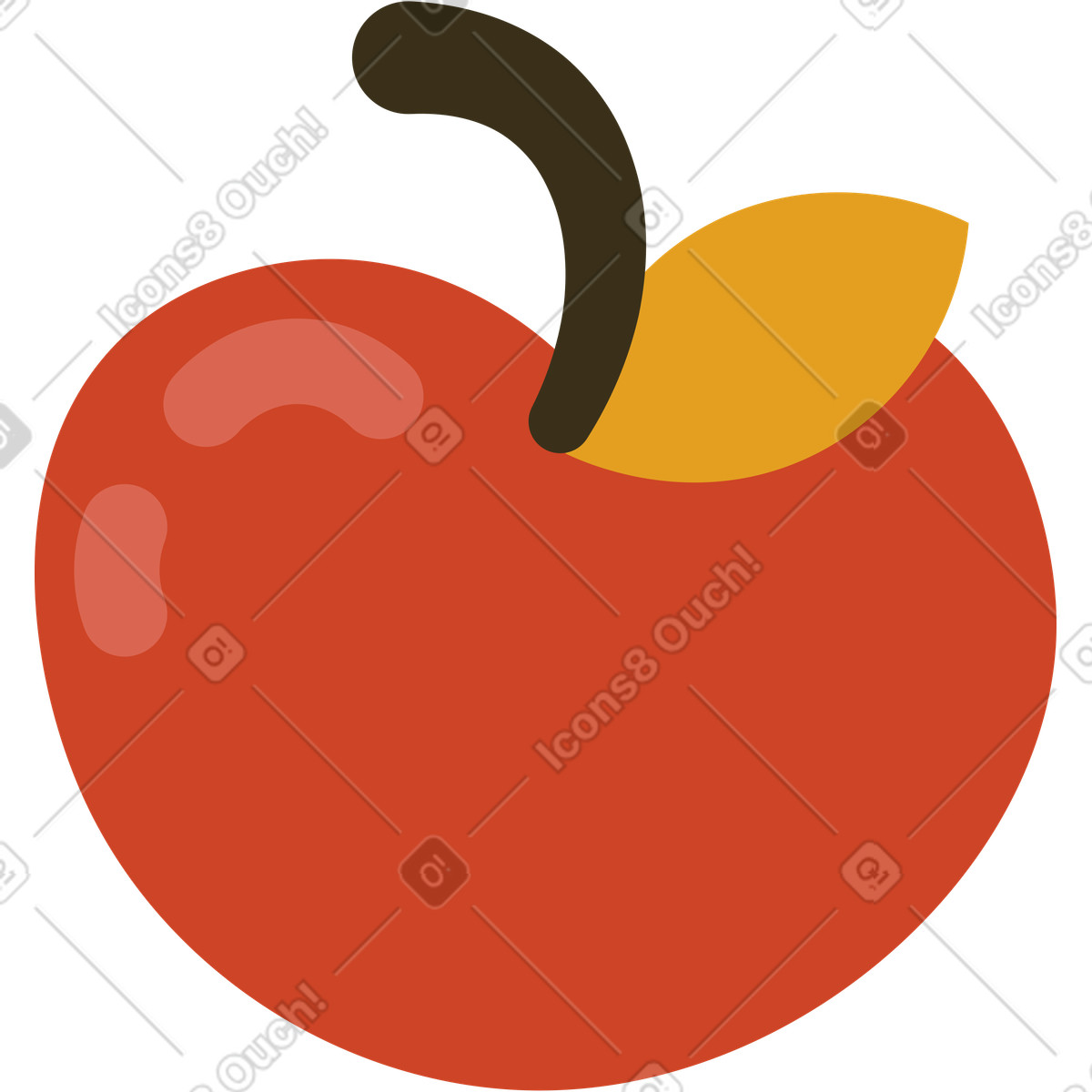 Apple-Illustration im Arabica-Stil als Download in PNG, SVG