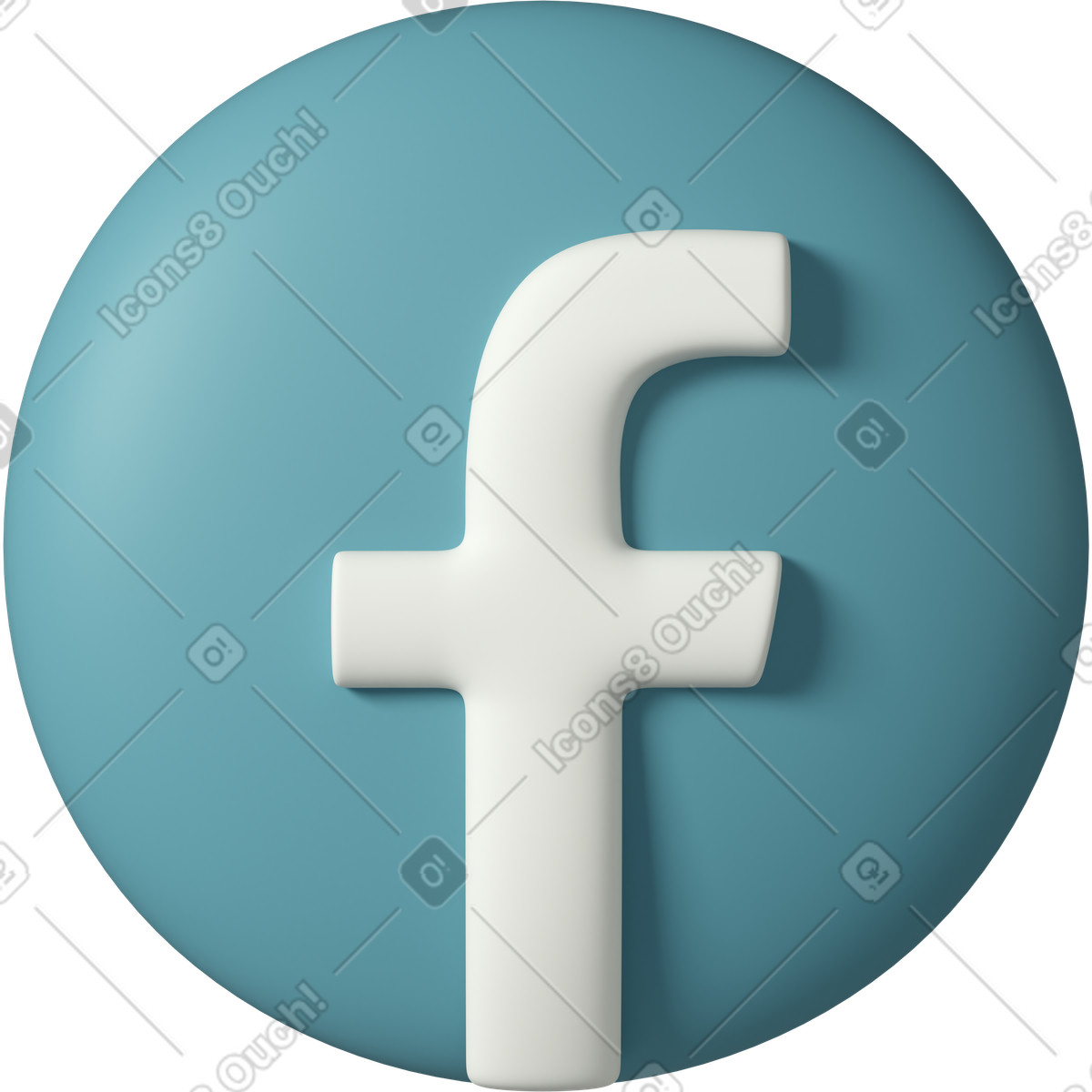 Иллюстрация Facebook в стиле 3D Casual life — скачать в форматах PNG, SVG