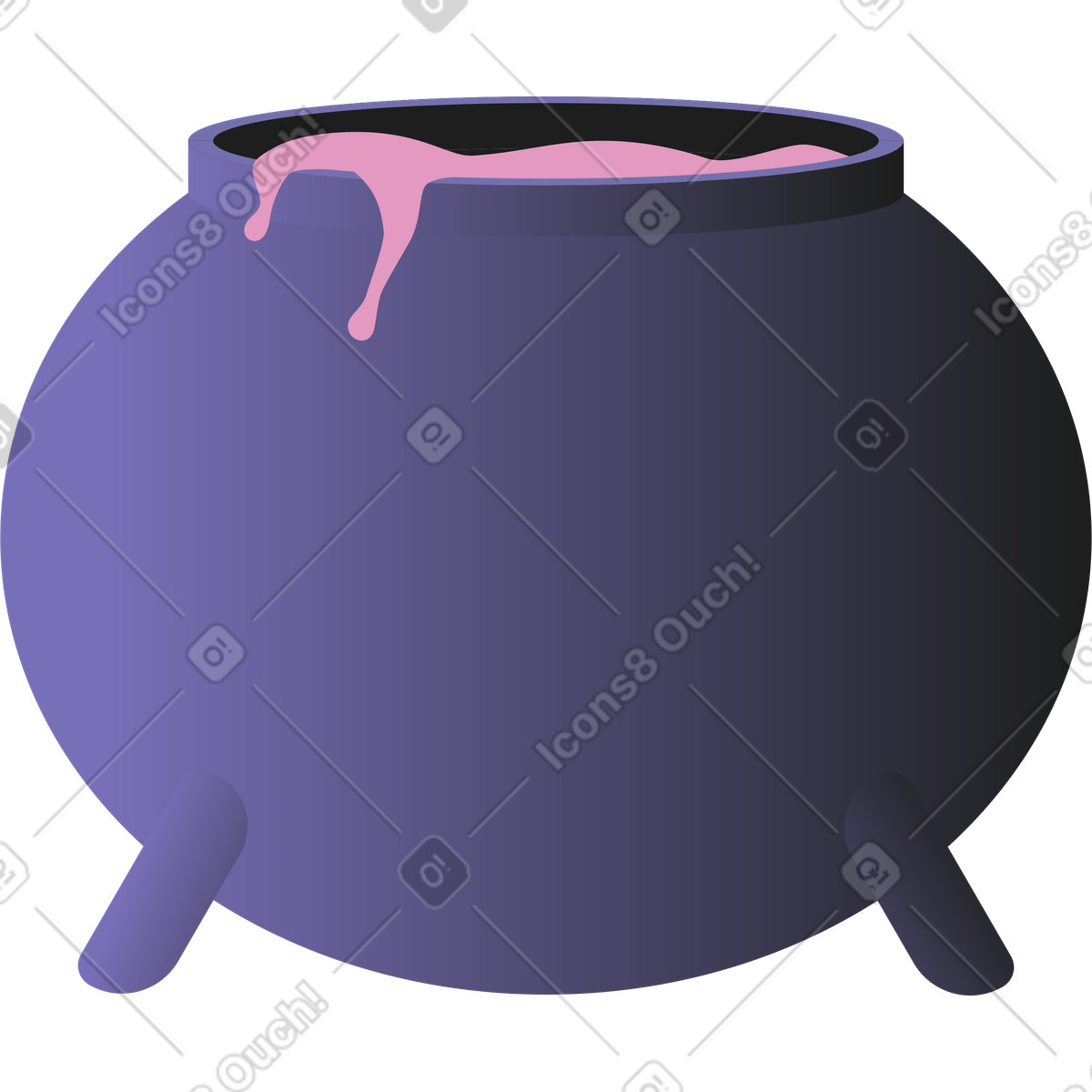 Witch's cauldron illustration in Coworking style download in PNG, SVG