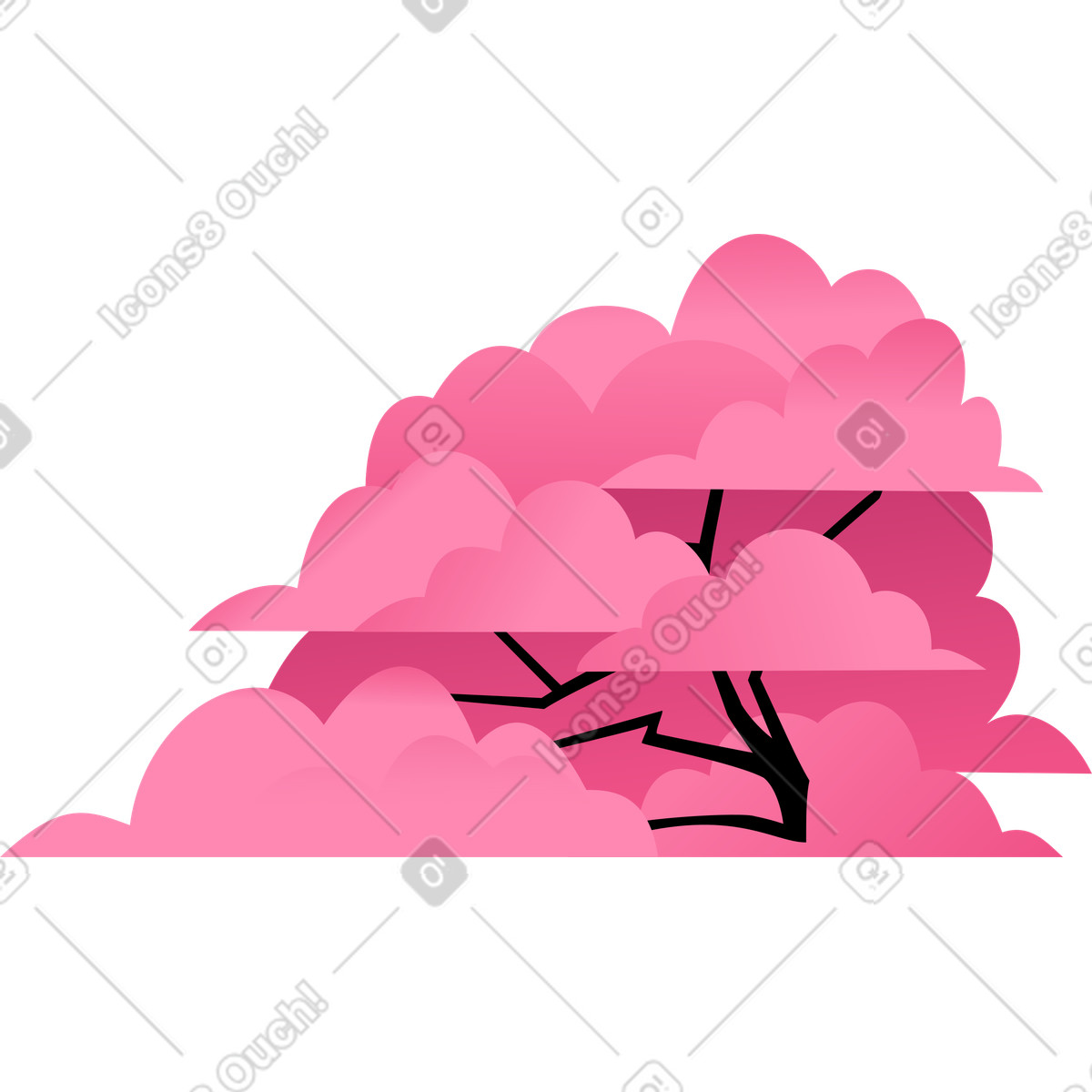 Ilustración Sakura de la tarde en estilo Vivid a descargar en PNG y SVG