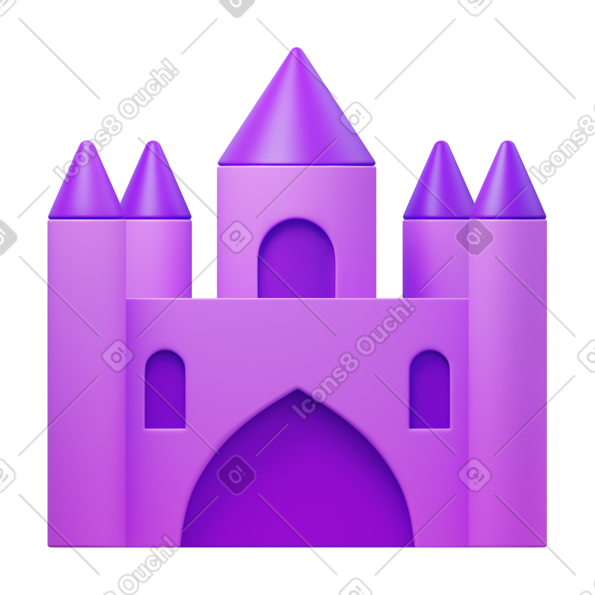 3D Fluency 스타일의 Palace 일러스트레이션 PNG, SVG 다운로드