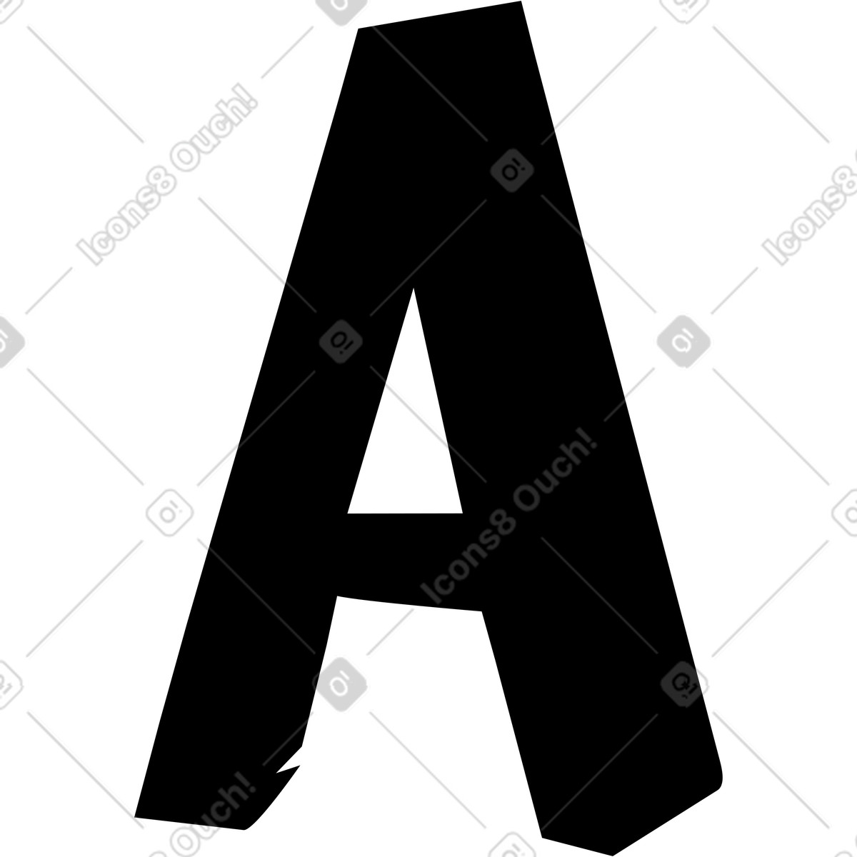Ilustración Black capital letter A en estilo Line descargar en PNG y SVG