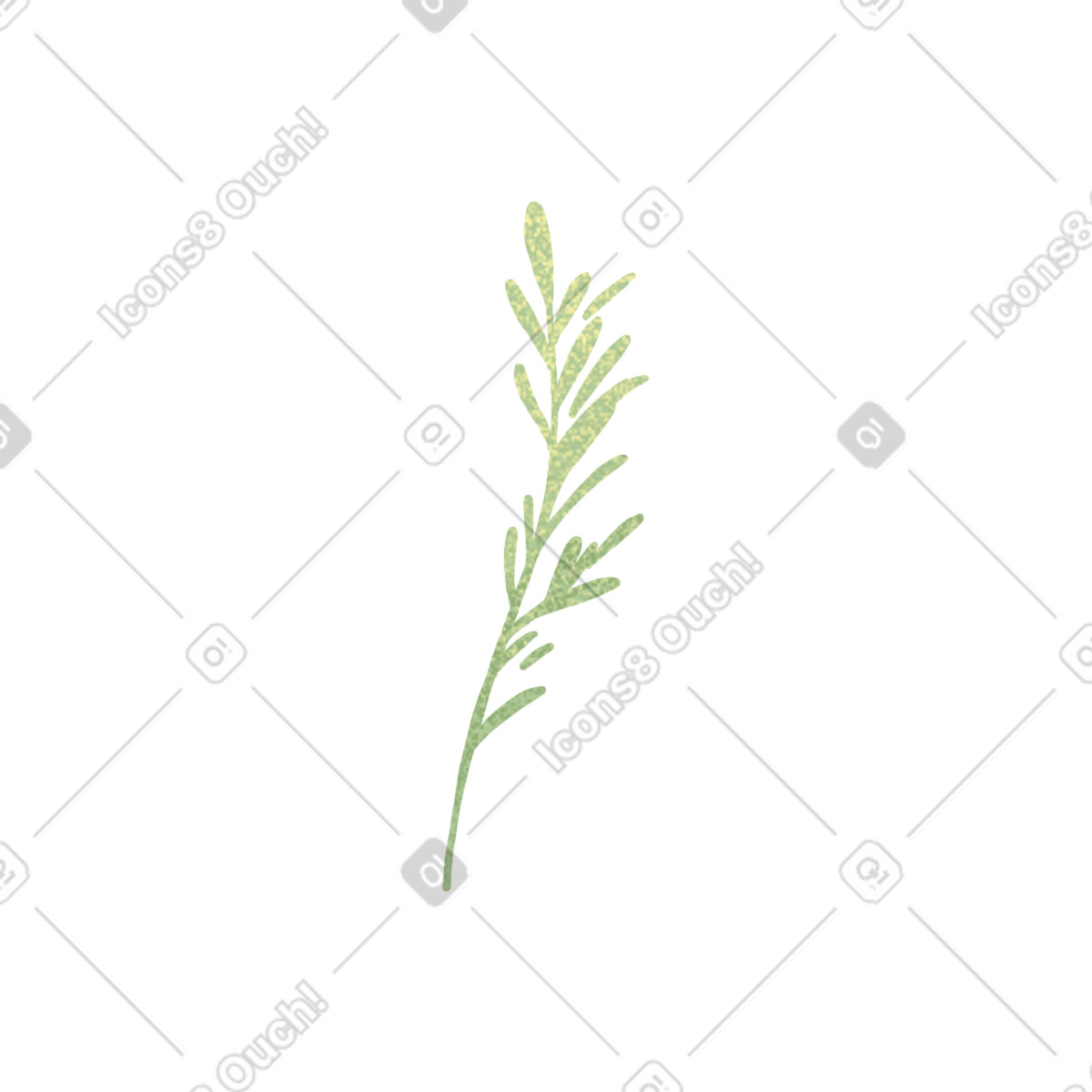 Small blade of grass with seeds illustration in Floral style download in PNG, SVG