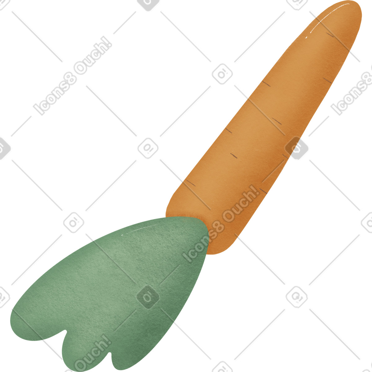 Ilustración Zanahoria en estilo Woolly a descargar en PNG y SVG