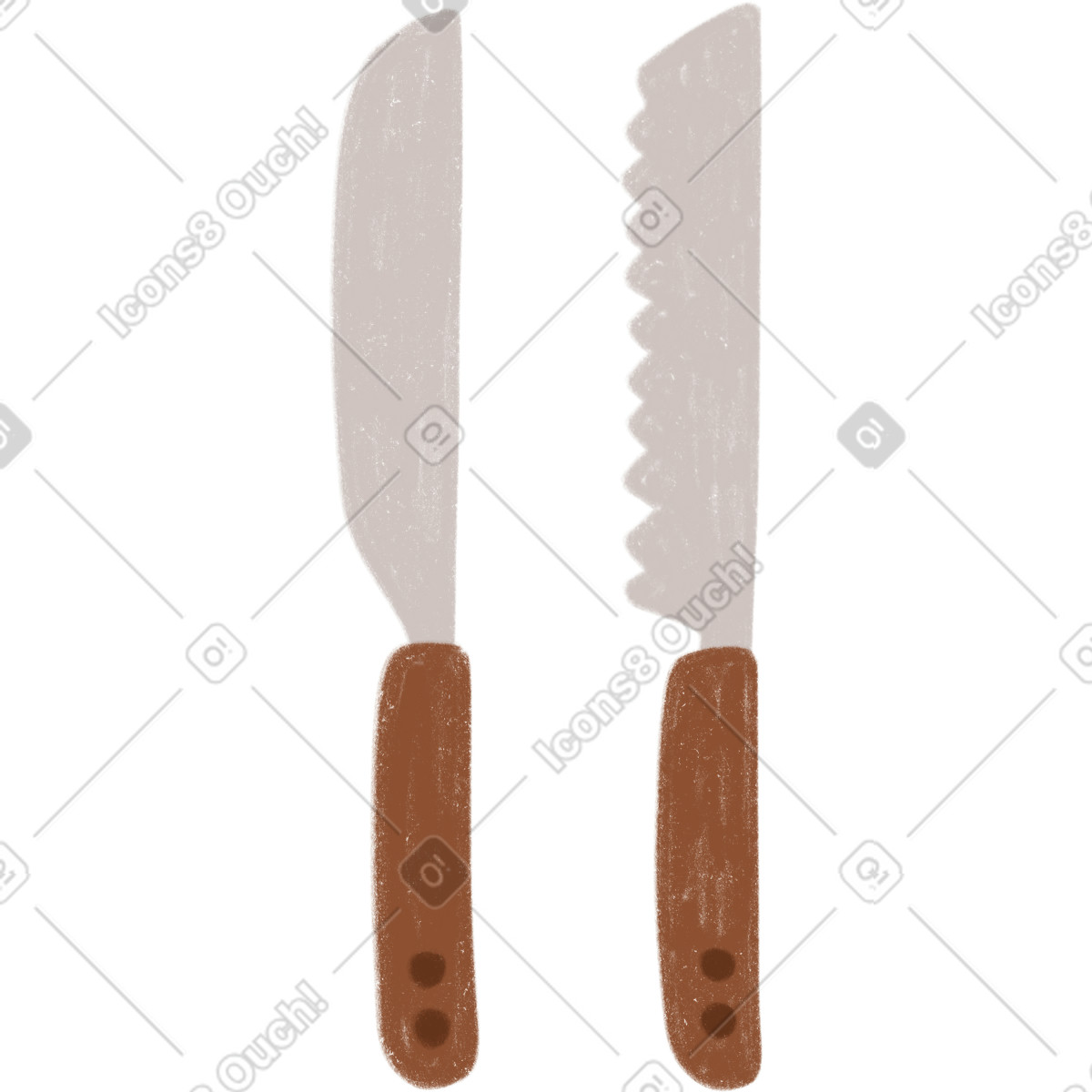 Ilustración Knifes en estilo Cozy a descargar en PNG y SVG