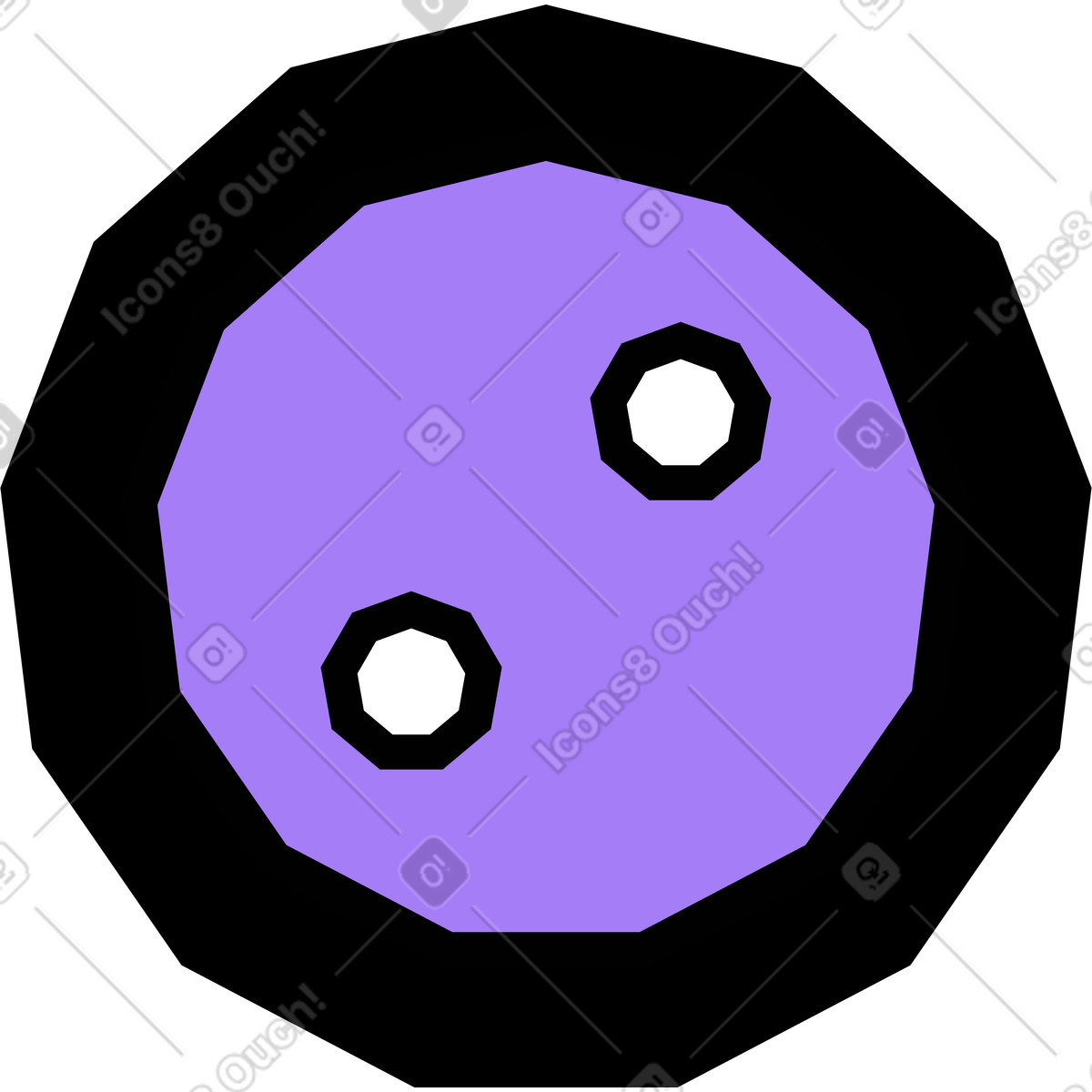 Pulsante viola e nero illustrazione in stile Amethyst scarica in PNG, SVG