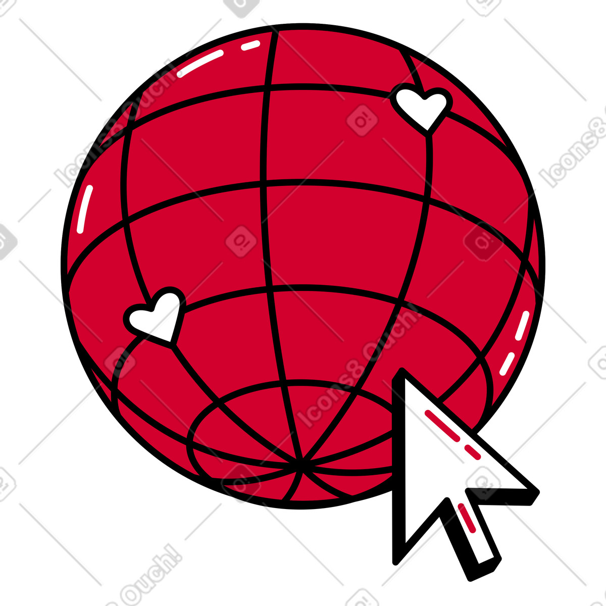 Internet, cyberspazio e mondo del web illustrazione in stile Ruby scarica in PNG, SVG