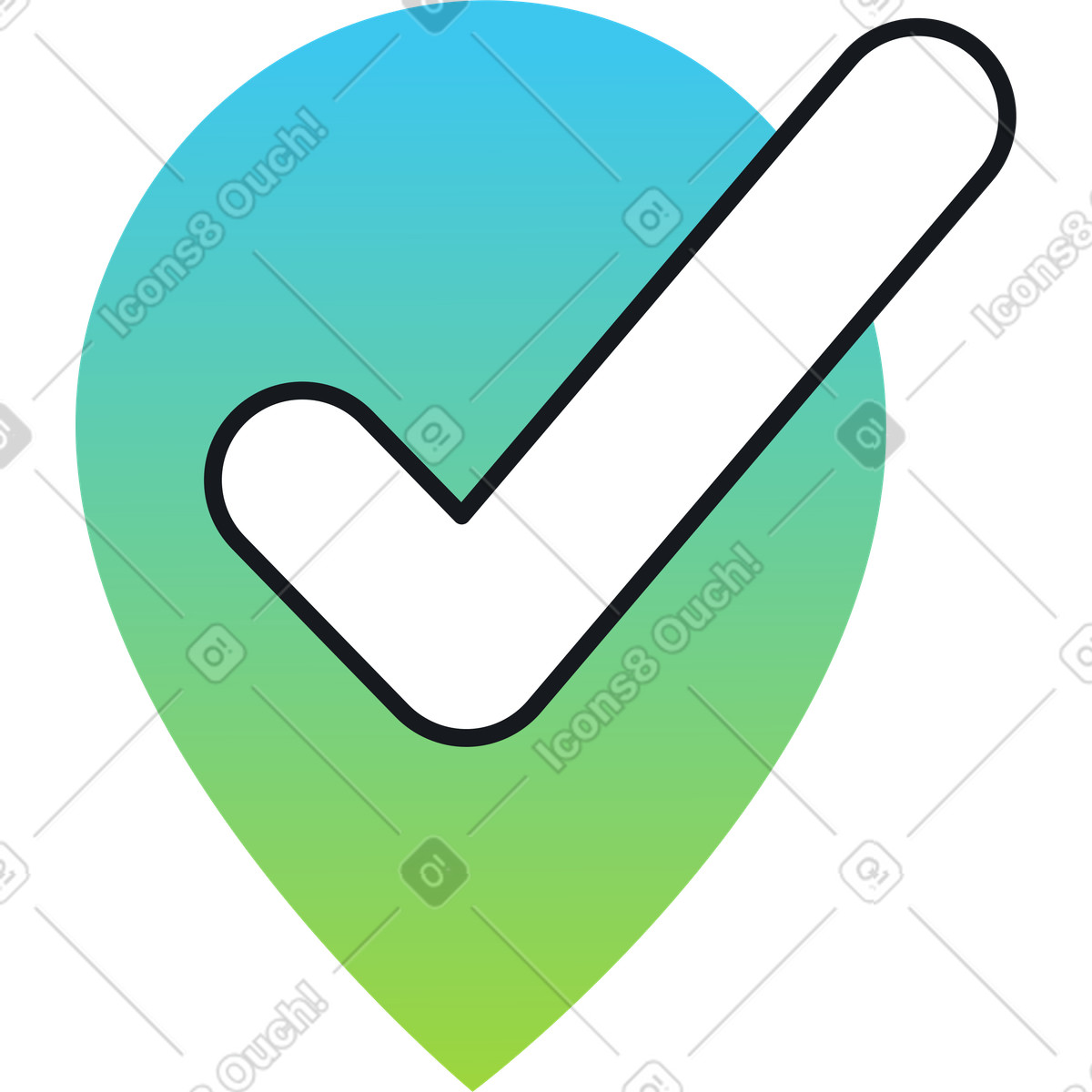 Bubble with a green check mark illustration in Breeze style download in PNG, SVG