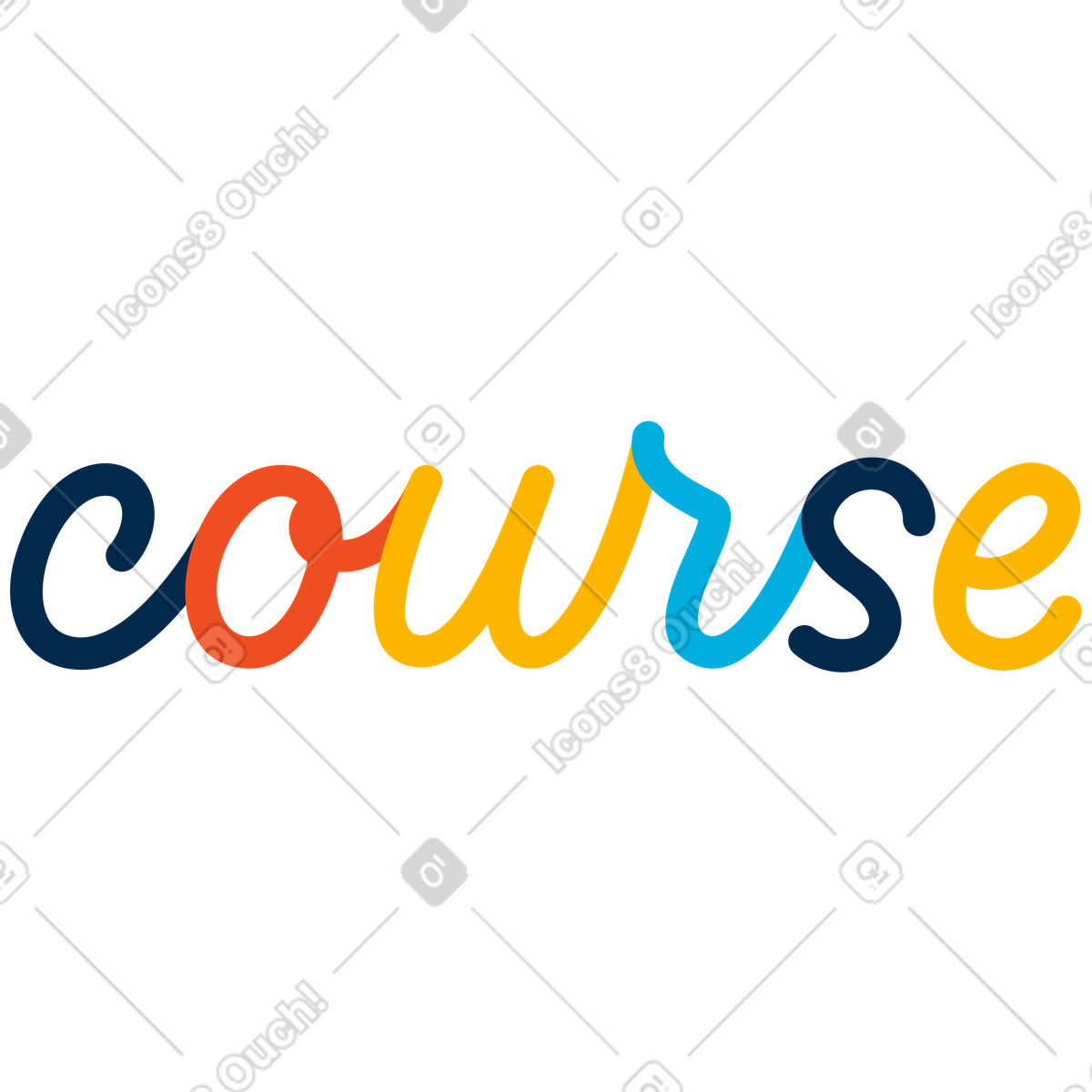 Flame スタイルの Lettering course のイラストをPNG、SVG形式でダウンロード