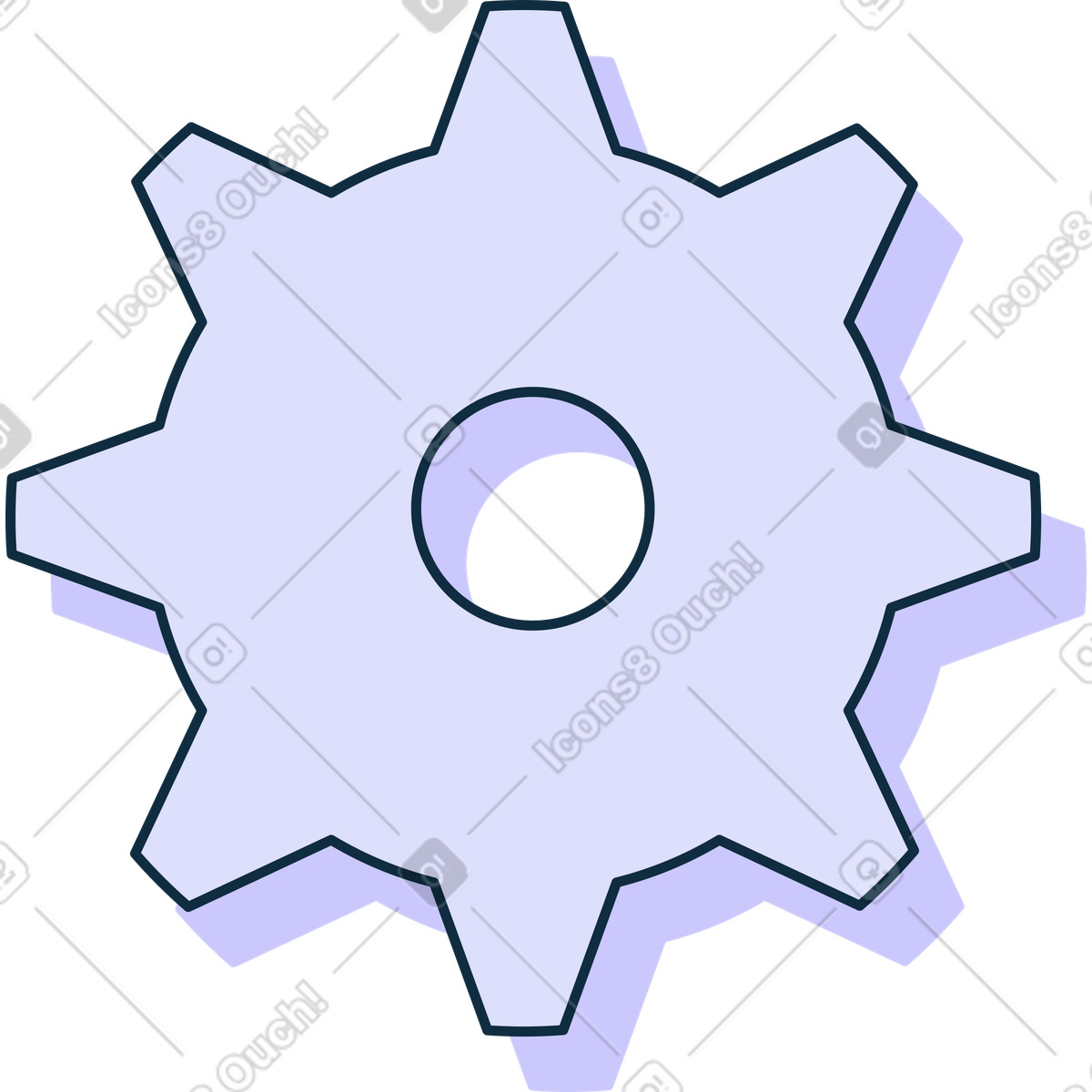 Ilustração animada de Small purple gear em no estilo Bubble gum para baixar em GIF, Lottie (JSON), AE