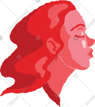Woman head air kiss PNG, SVG