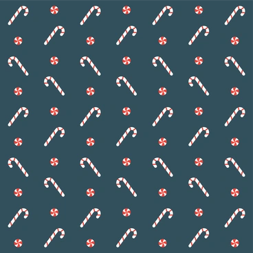Candy canes and peppermint candies on dark background - Nordic style illustration