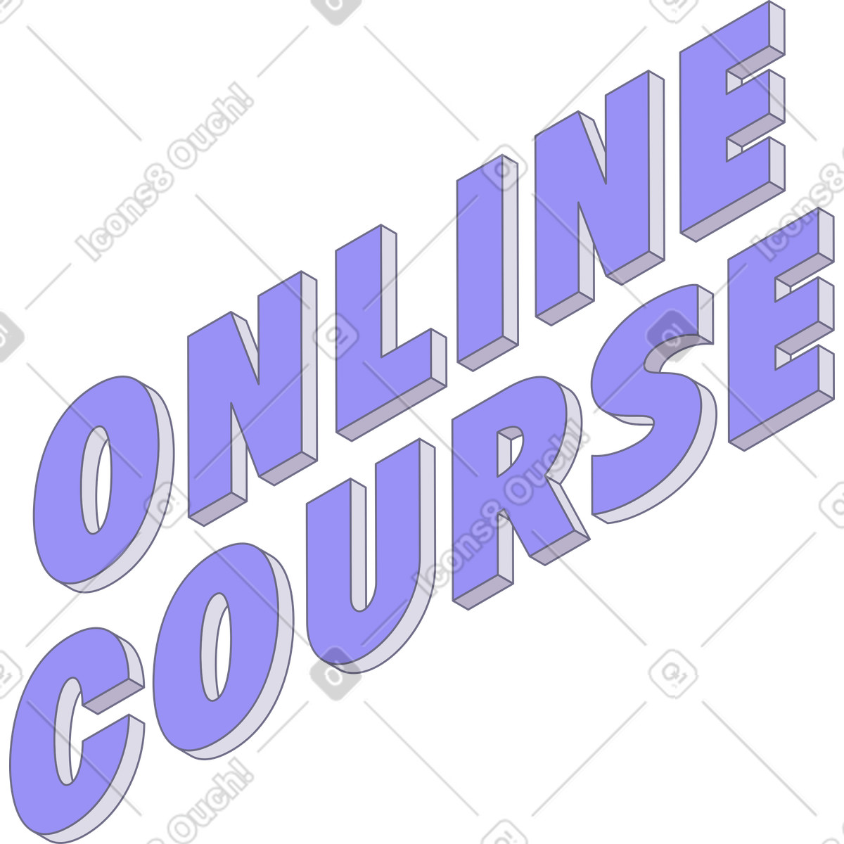 Ilustração de Letras do texto curso on-line em no estilo Modul para baixar em PNG, SVG