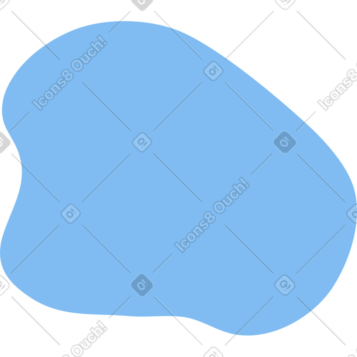 Ilustración Forma curva de color azul claro en estilo Comic a descargar en PNG y SVG