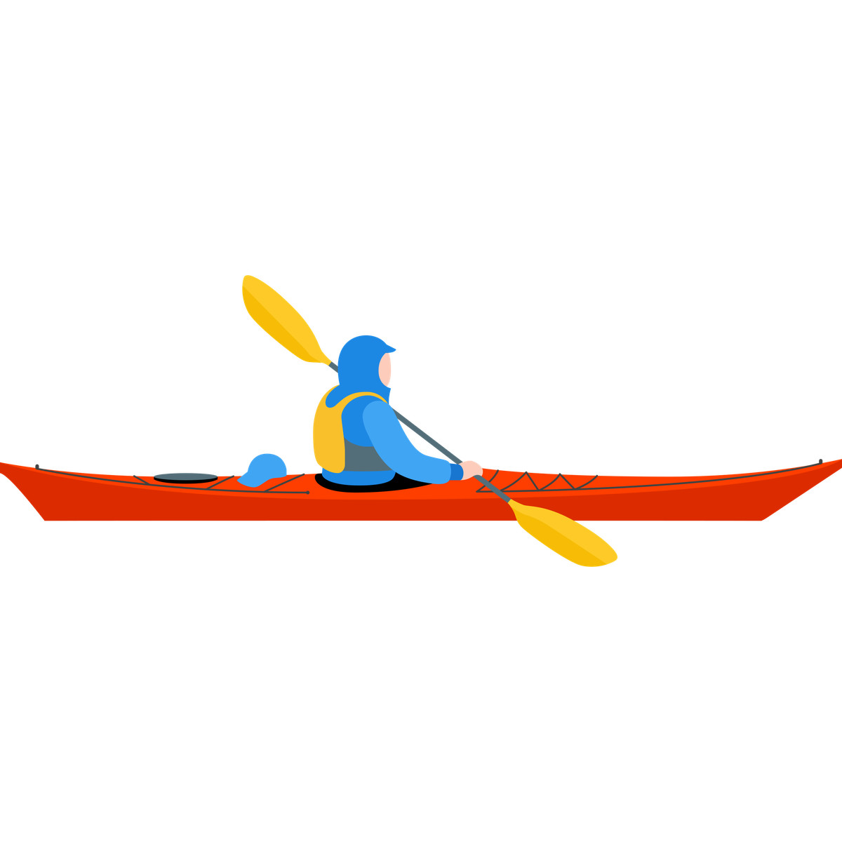 Ilustração de Kayaker em no estilo Fogg para baixar em PNG, SVG