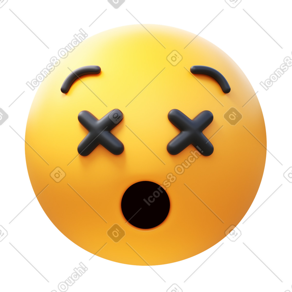Ilustração de Emoji rosto tonto em no estilo 3D Fluency para baixar em PNG, SVG