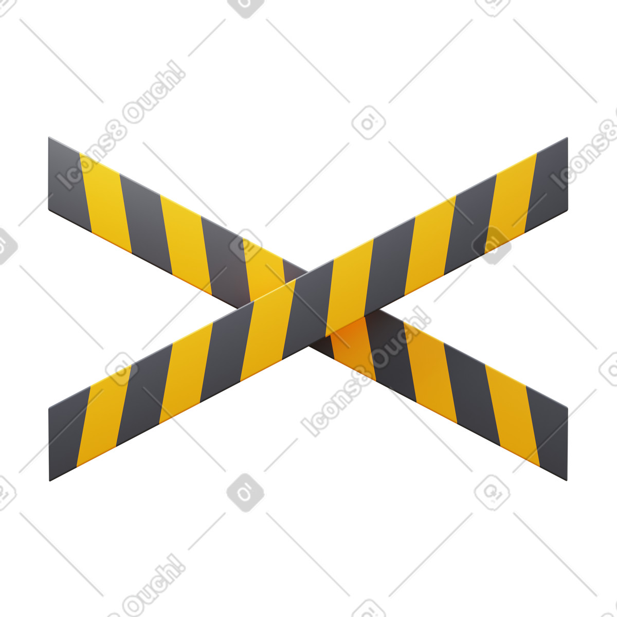 Ilustración Danger tape en estilo 3D Fluency a descargar en PNG y SVG