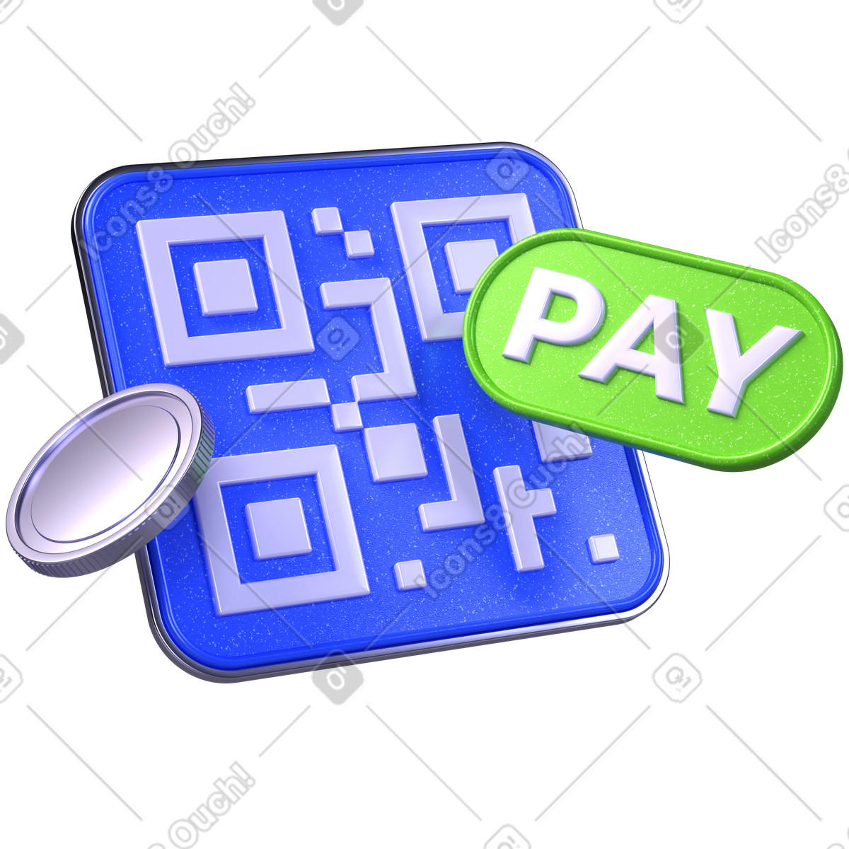 Иллюстрация Qr-платеж, бесконтактная оплата, мгновенная цифровая оплата в стиле 3D Boost — скачать в форматах PNG, SVG