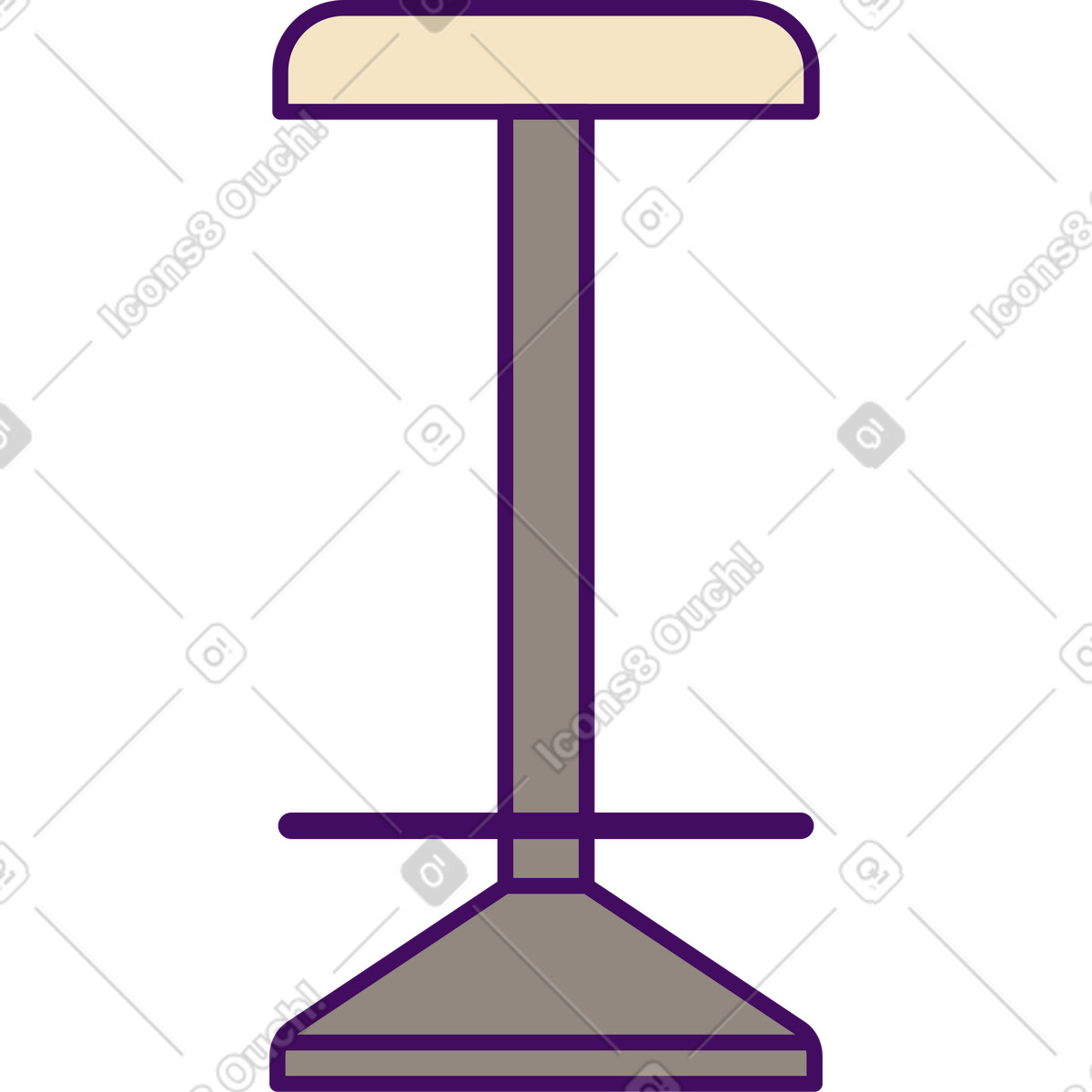 Ilustración Taburete de bar con reposapiés en estilo Simplistic a descargar en PNG y SVG
