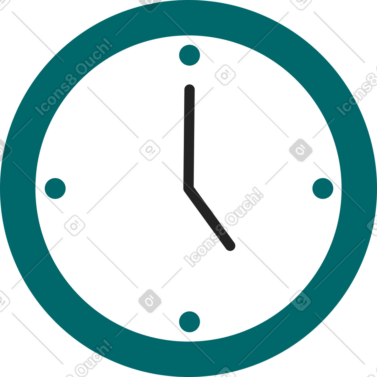 Wall clock with arrows illustration in Sammy Line style download in PNG, SVG
