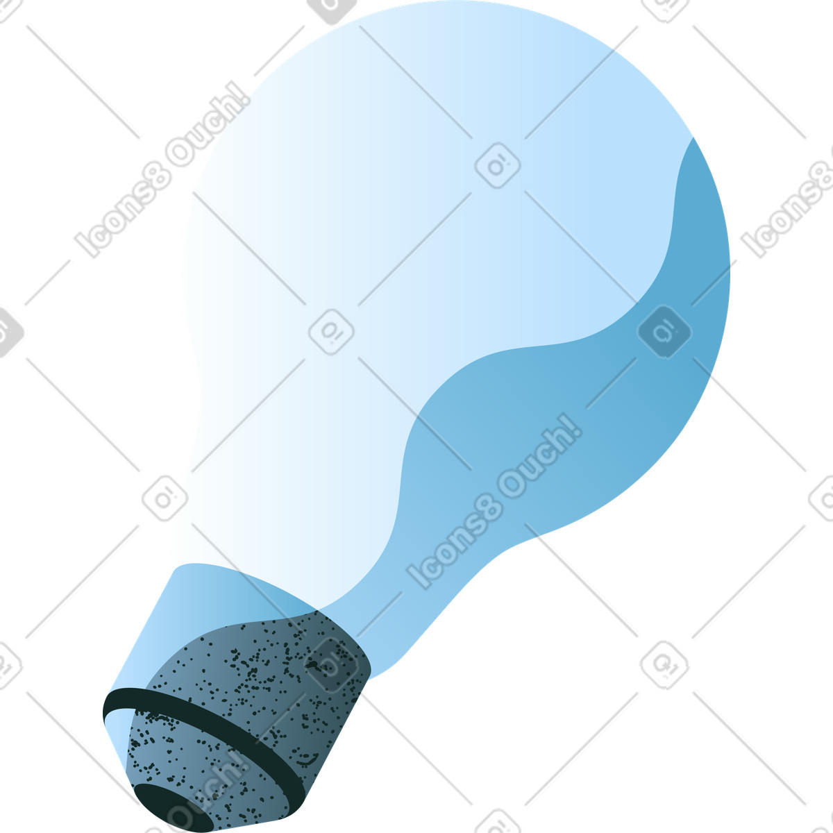 Blue idea and innovation light bulb illustration in Concept style download in PNG, SVG